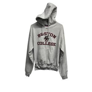 Vtg 90s Champion Sz Medium Boston College Sweatshirt Hoodie Embroidered W/ Logo